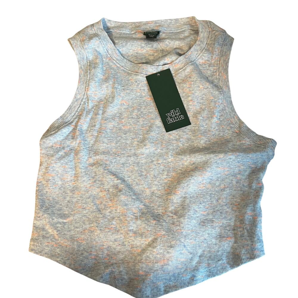 Wild Fable Women's Gray Spacedye Open Back Tiny Tank Top - Size XS - NWT